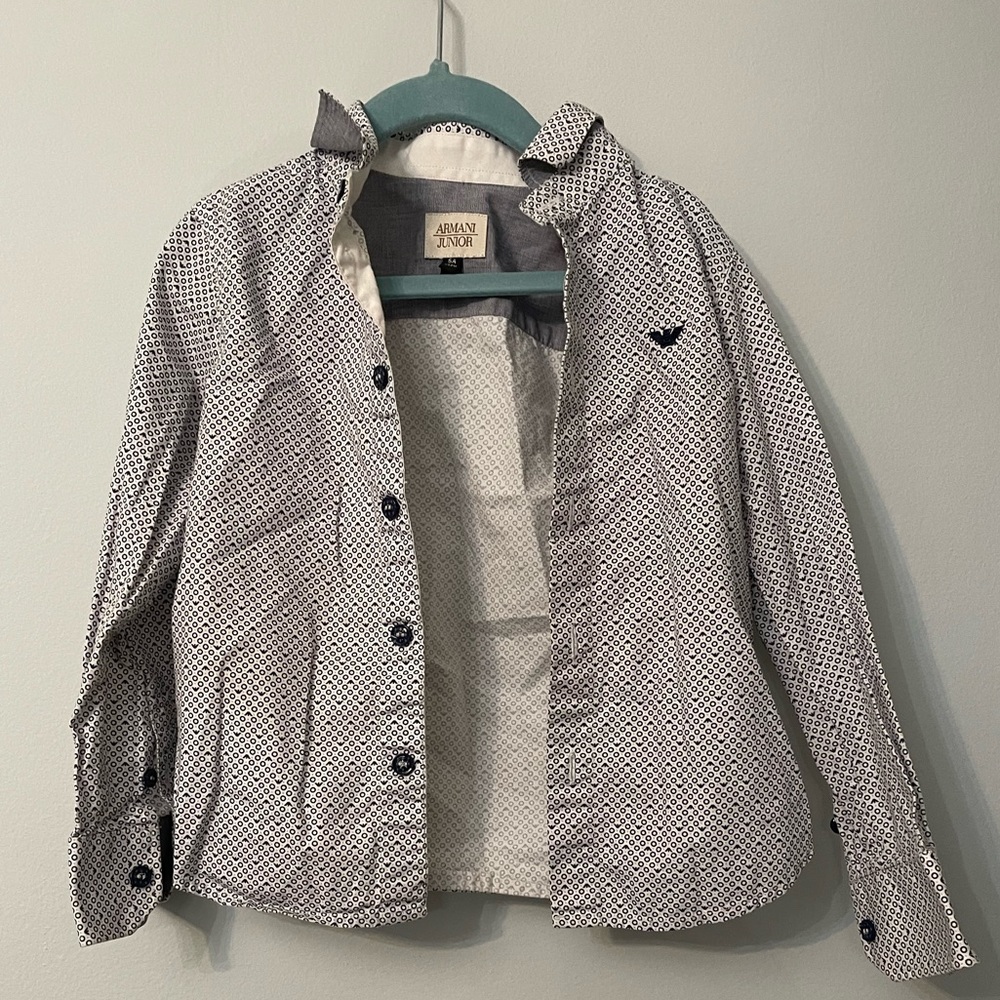 Armani Junior Black and White Button Down Shirt